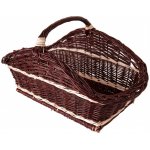HS Flamingo HSF15-079 Koš na dřevo proutěný rovný, tmavý prošívaný – Zboží Mobilmania