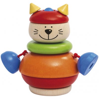 Selecta Spielzeug stohovací figurka Kočka Karlo10 cm dřevo oranžová 5dílná – Zboží Mobilmania