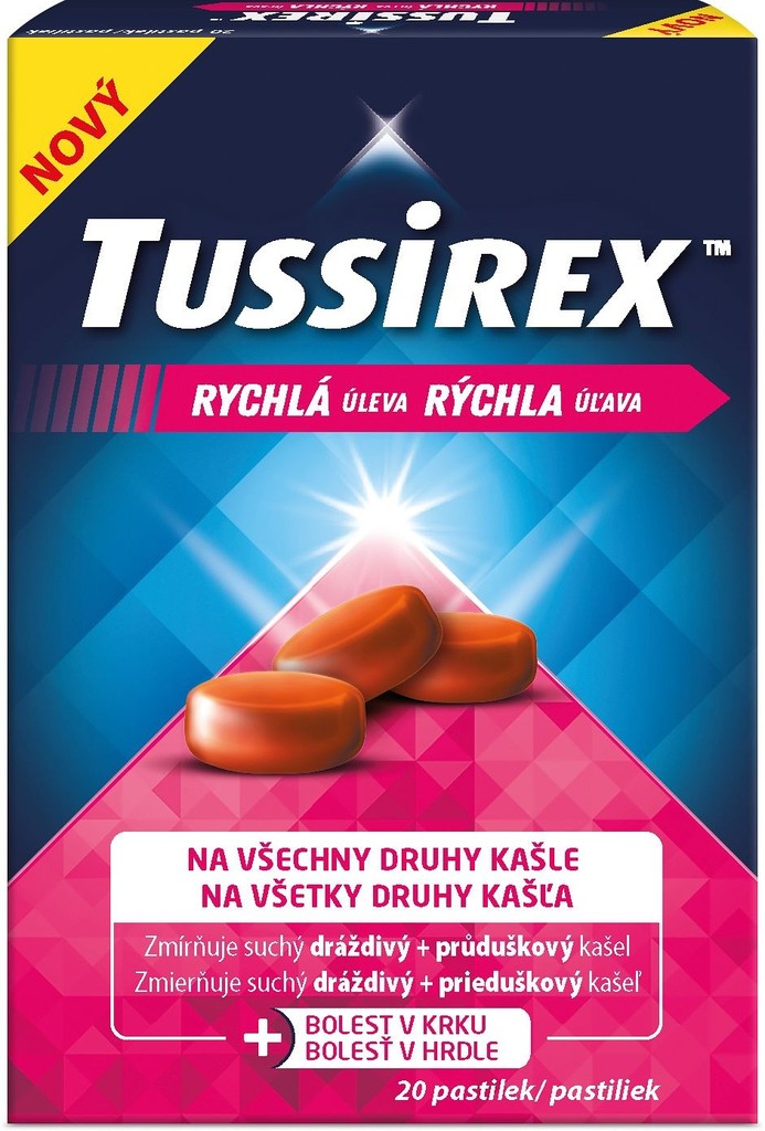 Tussirex pastilky proti kašli 20 past.