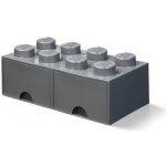 LEGO® úložný box 8 se zásuvkou 25 x 50 x 18 cm tmavě šedá – Zbozi.Blesk.cz