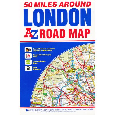 Collins mapa 50 miles around London 1:221 760