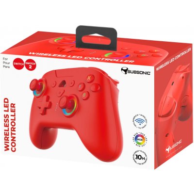 SUBSONIC by SUPERDRIVE Wireless LED Nintendo Switch červený SA5633-3 – Zboží Živě