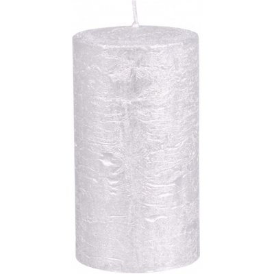 Nohel Garden Svíčka VÁLEC METALIK rustikální stříbrná d6x9cm | Zboží Auto