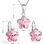 Pavona sada s krystaly Swarovski náušnice a přívěšek růžová kytička 39143.3 rose – Zboží Mobilmania