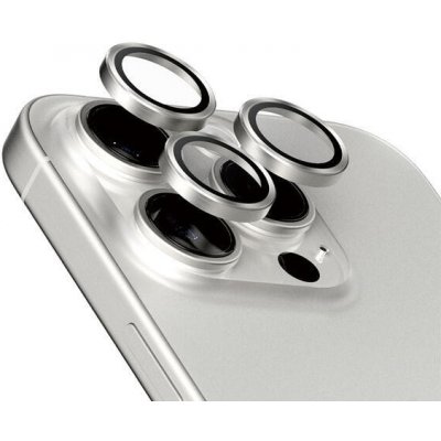 PanzerGlass HOOPS Camera Protector - bílý titan, Apple iPhone 15 Pro/15 Pro Max 1197