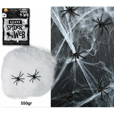 Pavučina bílá s 4 pavouky Halloween 550 – Hledejceny.cz
