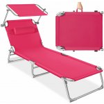 tectake plážové lehátko 4 polohové s polštářem fuchsiová 403419 – Sleviste.cz