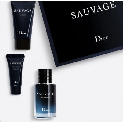 Christian Dior Sauvage EDP 60 ml + sprchový gel 50 ml + hydratační krém na obličej a vousy 20 ml dárková sada – Zboží Mobilmania
