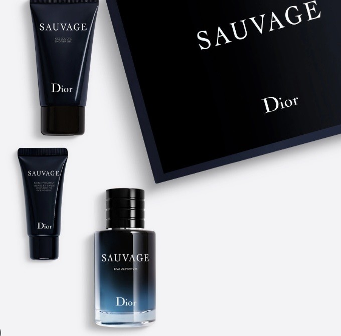 Christian Dior Sauvage EDP 60 ml + sprchový gel 50 ml + hydratační krém na obličej a vousy 20 ml dárková sada
