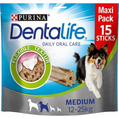 Purina DentaLife snack pro každodenní péči o chrup pro středně velké psy Maxipack 5 × 345 g – Zbozi.Blesk.cz