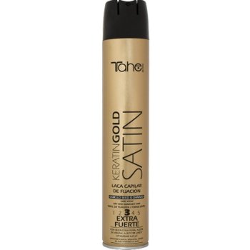 Tahe Keratin Gold Hairspray Satin fix3 lak na vlasy s keratinem a arganovým olejem 400 ml