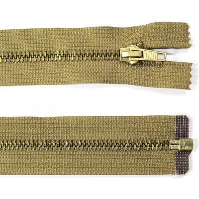 WICO Kovový zip no.5 rozepínací 60cm světle khaki (zlaté zoubky) – Hledejceny.cz