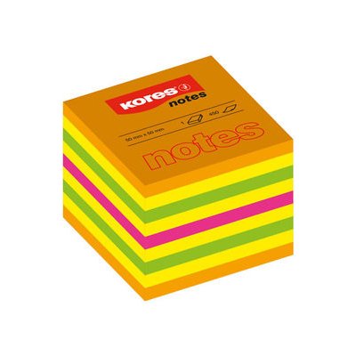 Kores Neonové bločky CUBO Summer 400 lístků 50x50mm, mix barev – Zboží Dáma