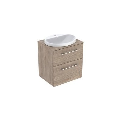 Geberit Selnova Square skříňka s deskou a umyvadlem, 58,8x47,5x70,3 cm, 2x zásuvka, dekor ořech hickory 502.870.00.1 – Zboží Mobilmania