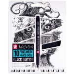 Sakura poxsdkb10 Edice v Černém Pigma Micron s pouzdrem 10 ks – Zboží Mobilmania