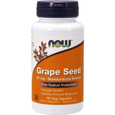 Now Foods Grape Seed Extract 90 % polyfenolů 60 mg 90 veg kapslí