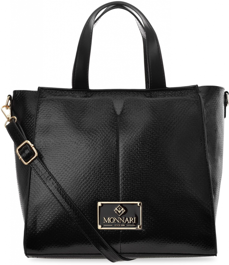 Monnari klasický shopper velká dámská kabelka prostorná taška s reliéfním vzorem černá
