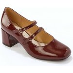 Lakované polobotky na podpatku bordó – Zboží Dáma