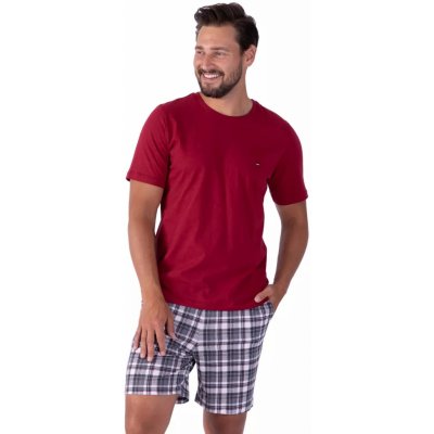 Maksym 1475/41 pánské pyžamo krátké bordó – Zboží Mobilmania
