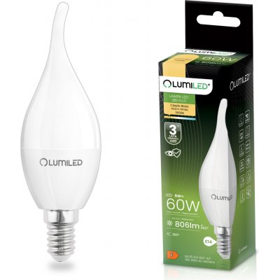 Lumiled LED žárovka LED E14 BA35 8W = 60W 806lm 3000K Teplá bílá 180° – Hledejceny.cz