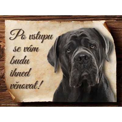 Sport hobby Cedulka Cane Corso Po vstupu CP019 20 x 15 cm – Zboží Dáma