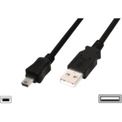Digitus AK-300130-030-S USB 2.0 A M (plug)/miniUSB B(5pin) M (plug), 3m, černý – Zboží Mobilmania
