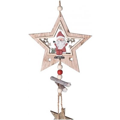 Závěs dřevo postava v hvězdě Santa barevná – Hledejceny.cz
