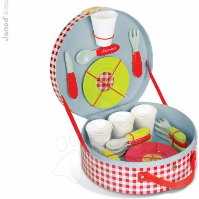 Janod Picnik Hamper 06524 dřevěný set nádobí v kufříku 21 doplňků – Hledejceny.cz