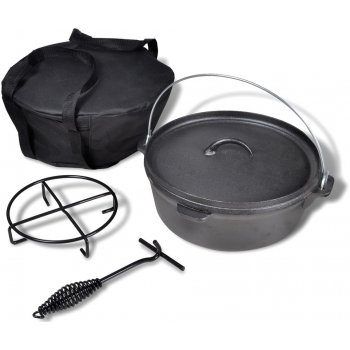 vidaXL 41563 Litinový hrnec 5,6 L Dutch Oven s příslušenstvím