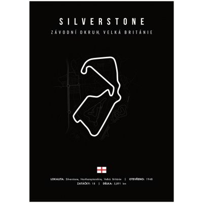 Jen tak z lásky Plakát Závodní okruhy Rozměr plakátu: 21 x 29,7 cm (A4), Závodní okruh: Silverstone, Barevná varianta: Bílá – Hledejceny.cz