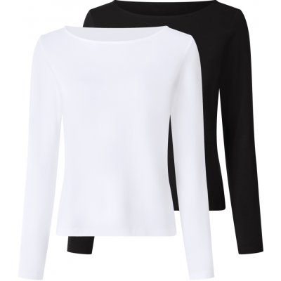 Esmara dámské triko s dlouhými rukávy 2 kusy černá/bílá – Sleviste.cz