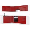 Kuchyňská linka Belini JANET Premium Full Version 420 cm červený lesk s pracovní deskou