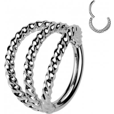 Šperky4U Trjitý segment kruh kroucený helix cartilage tragus piercing NS0066ST-1208 – Hledejceny.cz