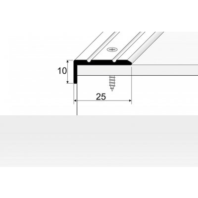 Profil Team schodová hrana Stříbrná E01 25x10 mm 2,7 m