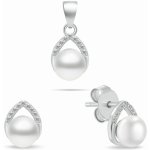 Brilio Silver Sofistikovaný stříbrný set šperků s perlami SET290W (náušnice, přívěsek) – Sleviste.cz