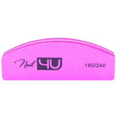 NAIL4U Mini leštička na nehty CANDY PINK půlměsíc 180/240