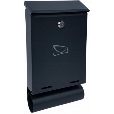 Šedá Poštovní schránka Unimet s vkládacím otvorem a držákem na noviny – Zboží Mobilmania