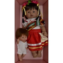 D´nenes Realistické miminko holčička -Mexičanka s dítětem Coque 34 cm