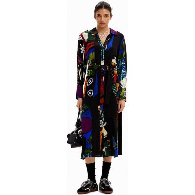 Desigual Dámské šaty 24SWVW72 2000 VEST DREAM LACROIX 2000 BLACK – Zboží Mobilmania