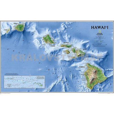 Havaj (Hawaii) - nástěnná mapa 88 x 58 cm - Magnetická mapa, lamino,  hliníkový rám — Heureka.cz