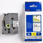 Páska Brother TZE-S151, 24mm, průsvitná/černá, adhezivní, laminovaná, délka 8m – Zboží Živě