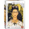 Puzzle EuroGraphics Portrét Frídy Kahlo s trnovým náhrdelníkem 1000 dílků