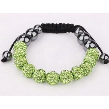 Shamballa náramek Light Olivine st390 bižuterie