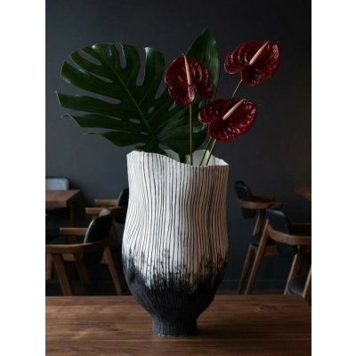 Elegantní černo-bílá porcelánová váza z kaolinu 35 cm - Tavira – Hledejceny.cz
