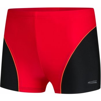 Aqua Speed plavecké šortky Leo červeno-černý vzor