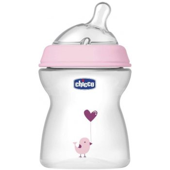 Chicco Natural Feeling kojenecká láhev růžová 250ml