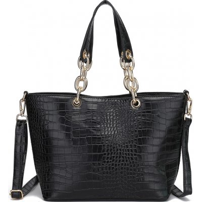 Anna Grace 2dílná černá kabelka Croc Style AG00773 black – Zbozi.Blesk.cz