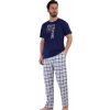 Pánské pyžamo 1P1519 pánské pyžamo kr.rukáv modré