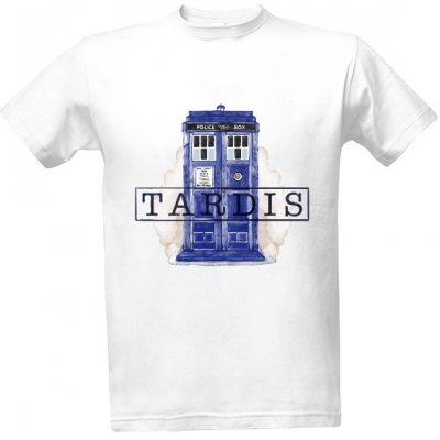 Tričko s potiskem Doctor Who/Tardis pánské Bílá – Zboží Mobilmania