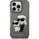 Pouzdro Karl Lagerfeld IML Glitter Karl and Choupette NFT iPhone 14 Pro Max černé